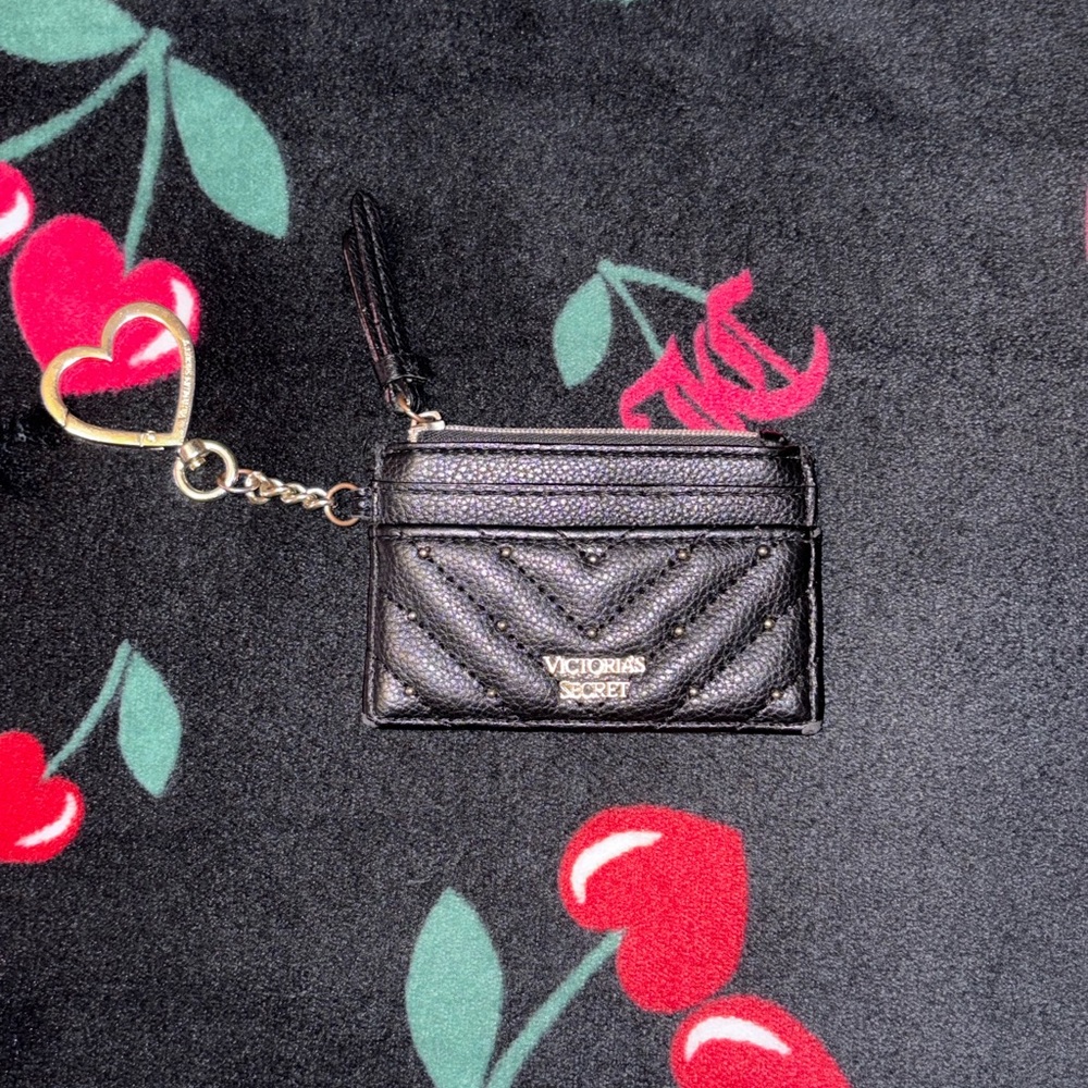 Victoria's Secret Black Quilted Card Holder
